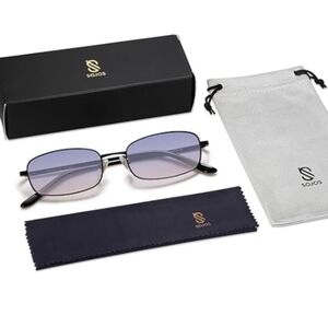 Narrow Rectangle 80s 90s Skinny Sunglasses SJ1187 Purple